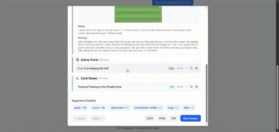 Coaching Training Session Planner